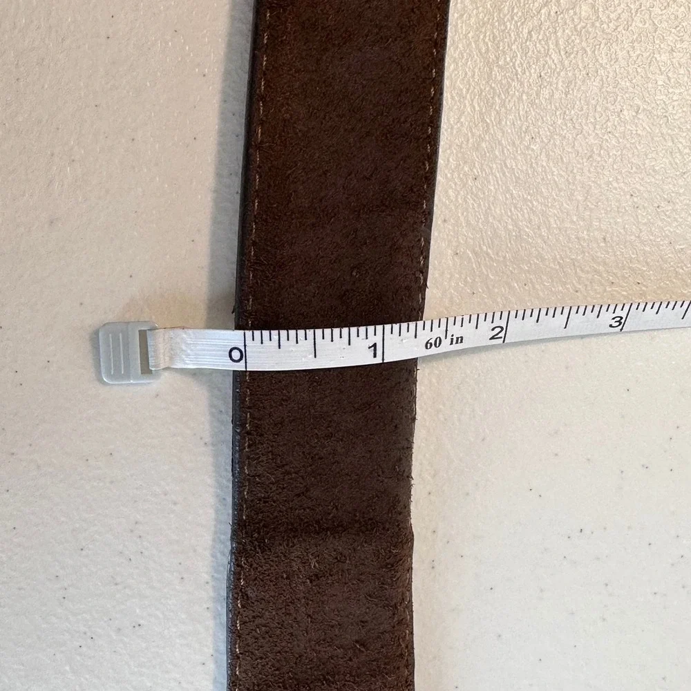 Genuine Leather Belt Brown Distressed Matte Buckle Casual Classic 46